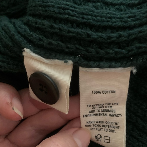 Alex Mill Nico Chunky Cotton cable knit Cardigan in Evergreen size Medium - Picture 12 of 13